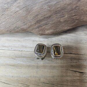 Pair of Stainless Steel Mookaite Jasper Stone Stud Earrings